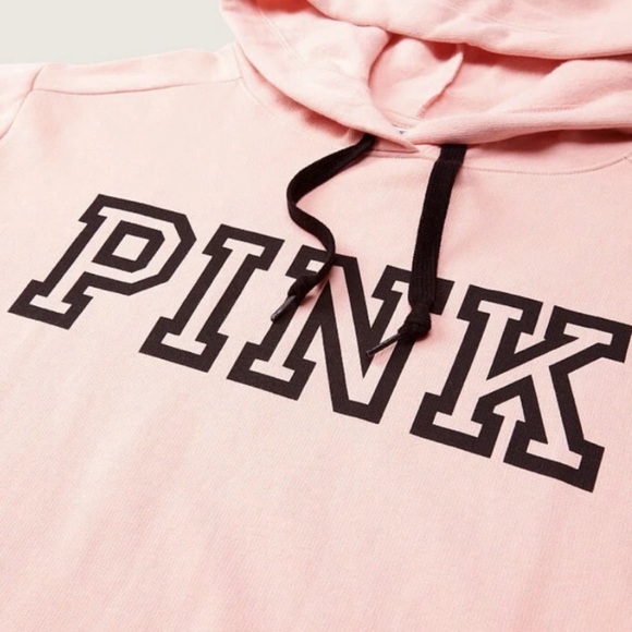 Victoria's Secret Light Pink Sweatshirt with Black Lettering - Picture 5 of 5